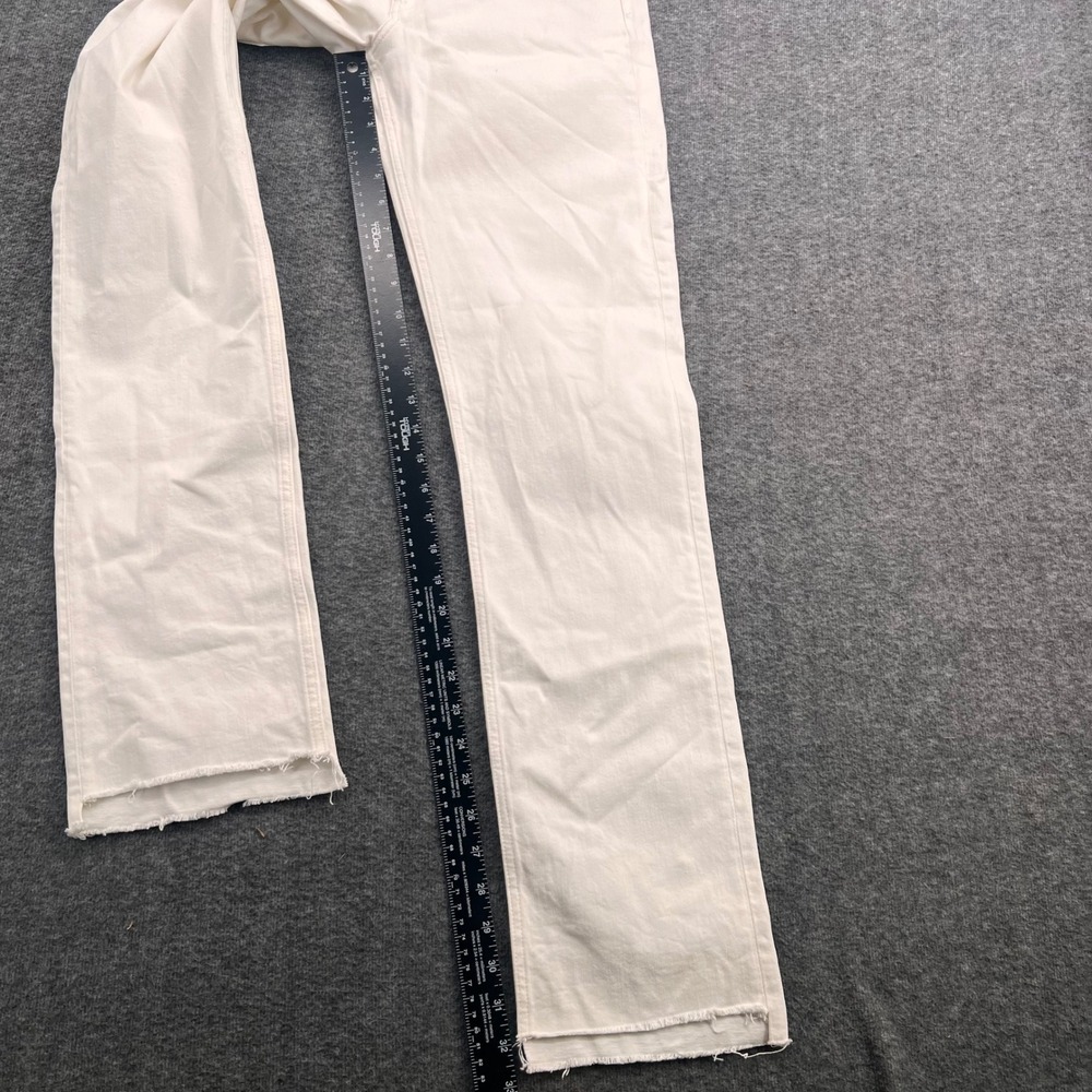 G-Star Raw Noxer Straight Jeans Mens Off White Ecru Frayed Hem Pants 6-Pocket - Picture 7 of 15